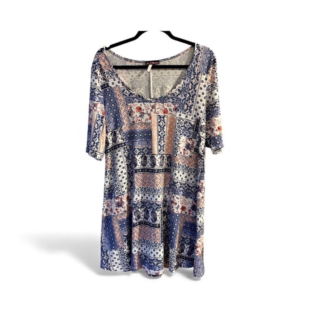 Joe Benbasset Womens Patchwork Print Dress Medium Multicolor - Picture 2 of 4